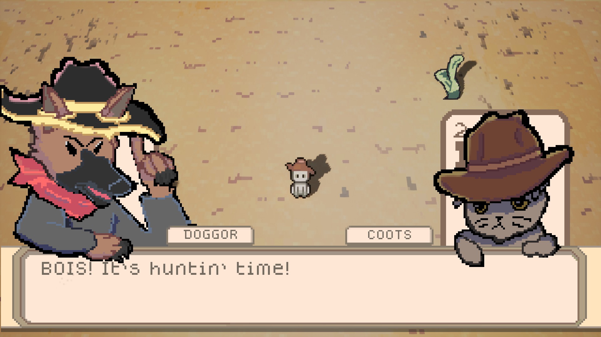 Coots and Doggor in a dialogue scene