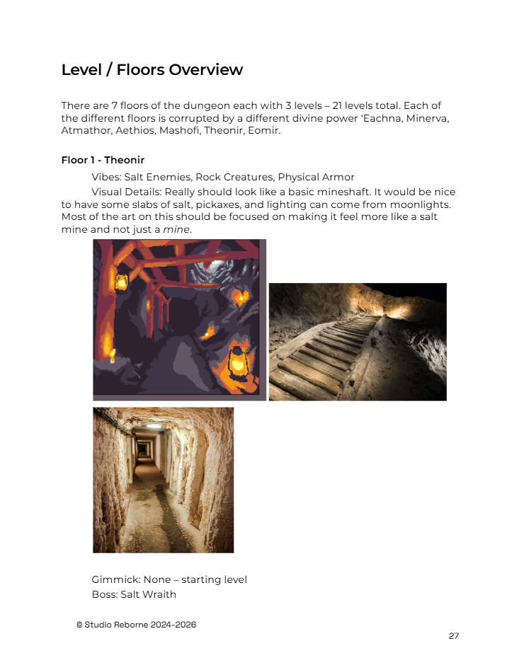 Salt Sweeper GDD document open, showing systems overview
