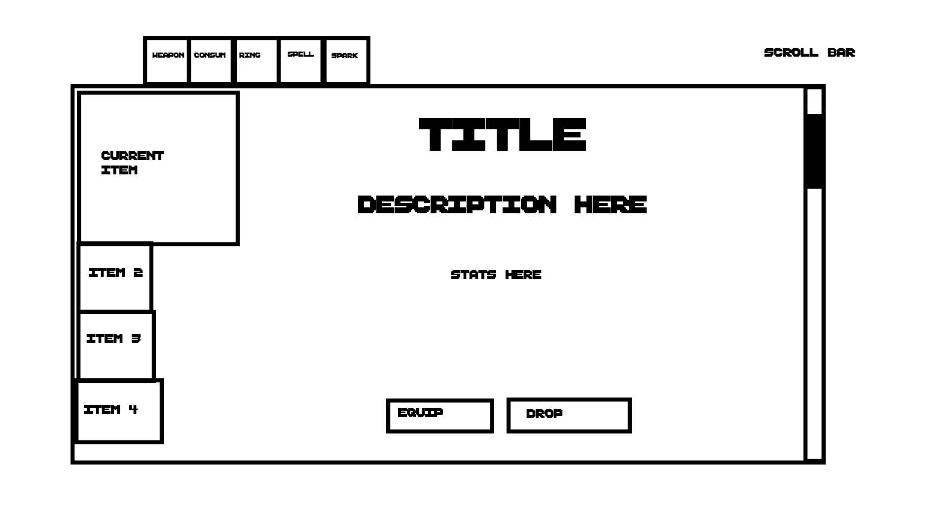 Salt Sweeper UI concept sketch, early layout mockup